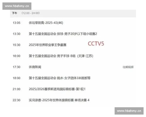 深度解析体育直播cctv5在线直播赛事亮点与观赛全攻略指南篇